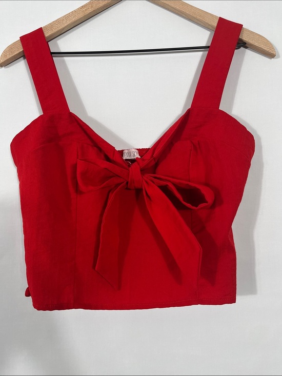 Sienna Sky Tops - Sienna Sky Red Tie-Front Crop Top
